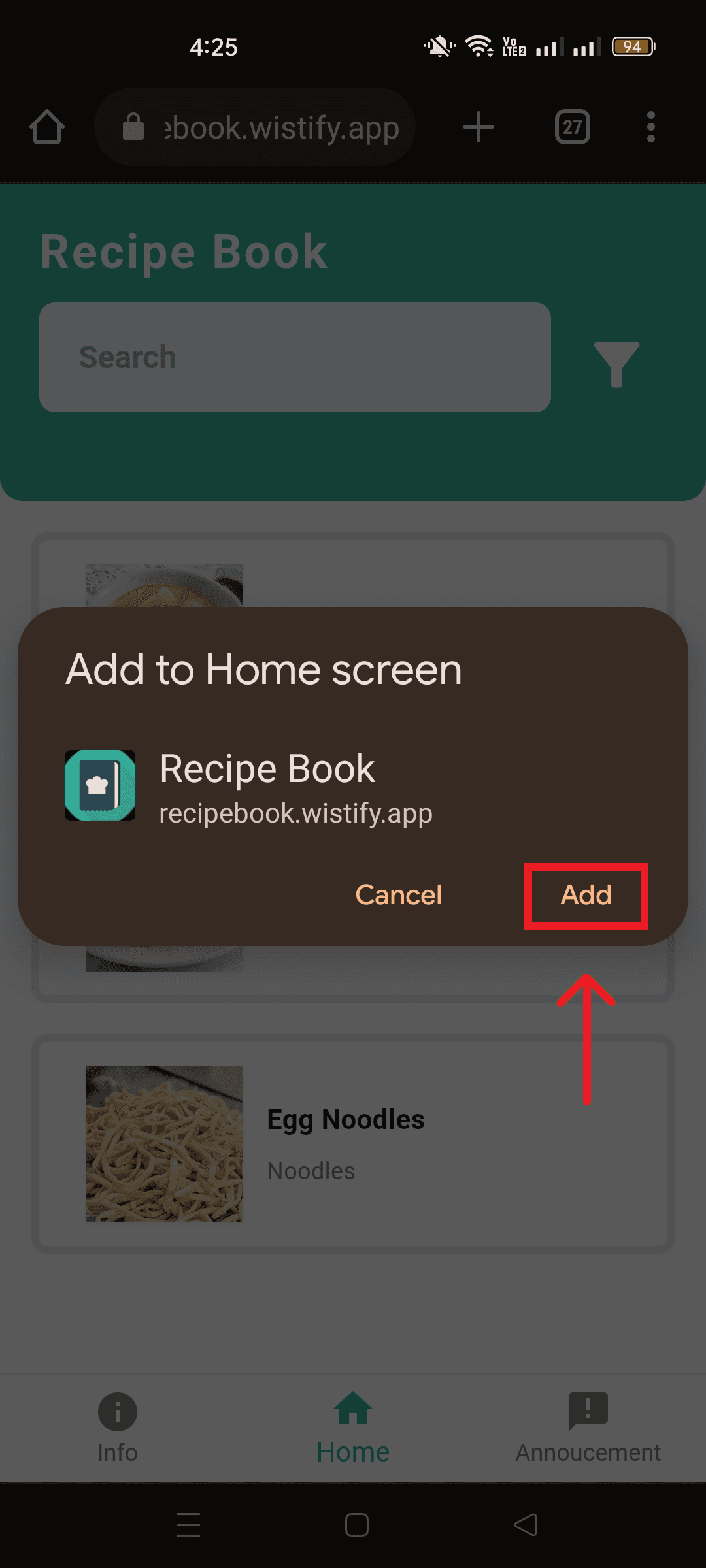 Android: Confirm installation