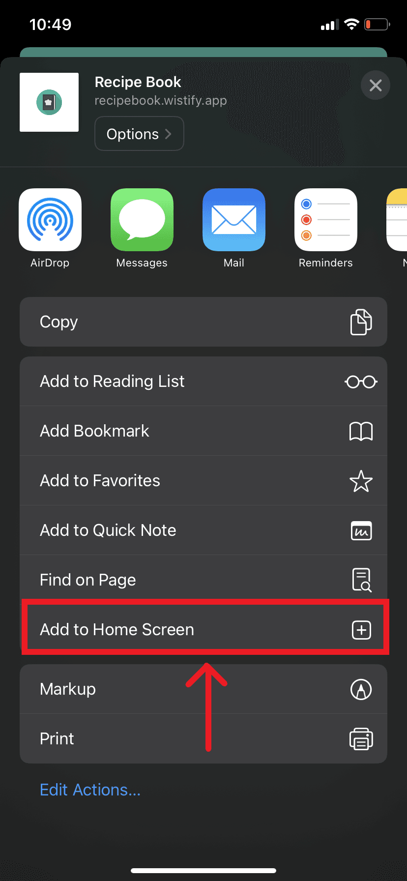 iPhone or iPad: Add to Home Screen